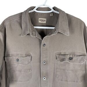 RedHead Heavy Canvas Work‎ Shirt Mens 2XLT Brown Metal Button Up Cotton S/S